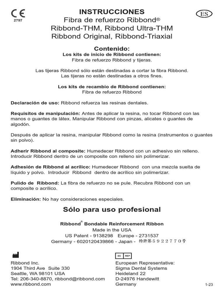 Fibra de Refuerzo Ribbond Ribbond-THM, Ribbond Ultra-THM Ribbond ...