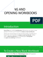 Creating and Opening Workbooks