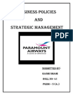 Business Policies AND STRATEGIC Management: Submitted By-Rashi Shahi Roll No - 41 PGDM - 5 (A.)