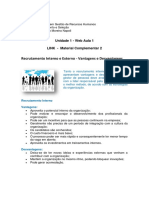 Recrutamento Interno e Externo - Vantagens e Desvantagens