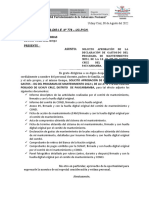 OFICIO 18 Abrobación de Declaración de Gastos MANTENIMIENTO