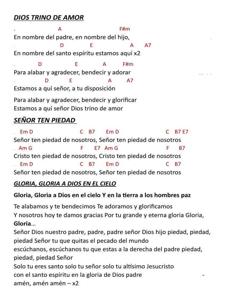 Letras y Acordes de la Trinidad | PDF | orador del Señor | Santo