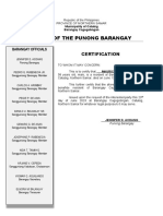 Barangay Certification Sample