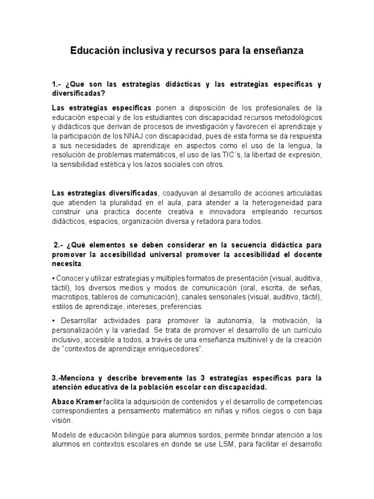 Educación Inclusiva | PDF | Aprendizaje | Plan de estudios