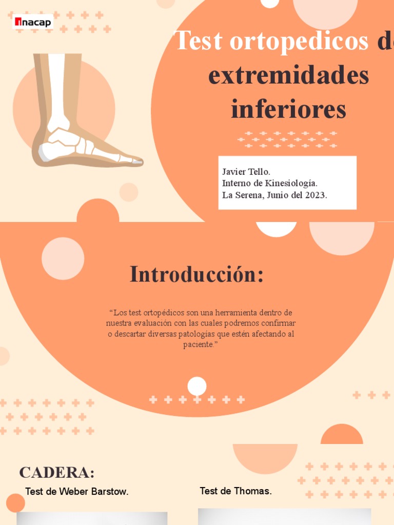 Test Ortopedicos | PDF | Rodilla | Tobillo