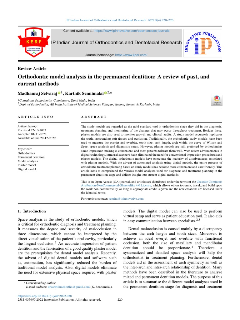Orthodontic Model Analysis Review | PDF | Orthodontics | Tooth