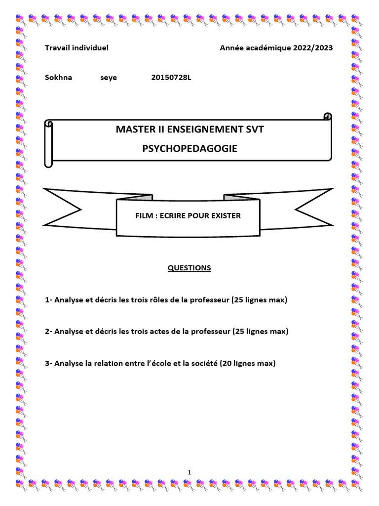 Ecrire Pour Exister | PDF | Pédagogie | Apprentissage