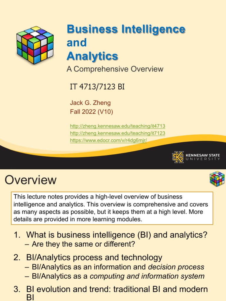 Overview of Business Intelligence & Analytics | PDF | Business ...