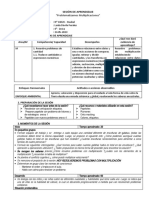 SESION DE APRENDIZAJE Problematizazcion Multiplicacion