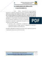 Acta de Operacion y Mantenimiento Parque