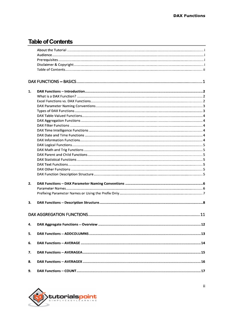 Power BI DAX Functions PDF