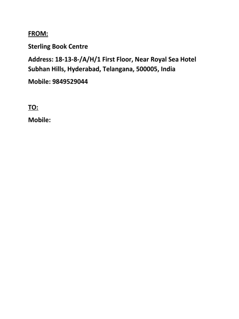 FROM Address | PDF