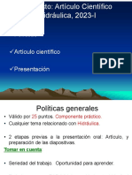 Proyecto de Artículo Científico 2023-I Hidráulica 