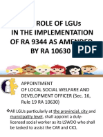 Role of LGUs in The Implementation of RA 9344