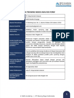 Contoh Training Needs Analysis Form