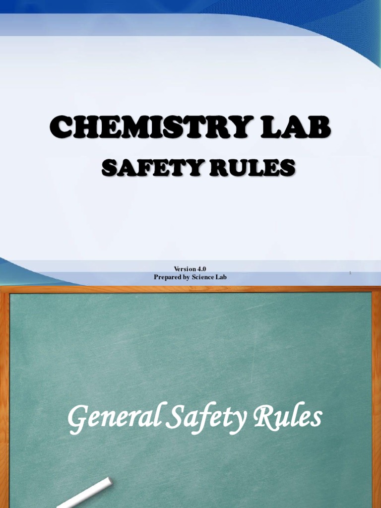 Chemistry Lab Safety Rules 270622 PDF Laboratories