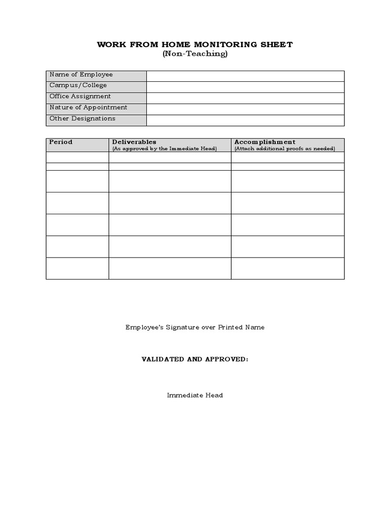 Monitoring SHeet PDF