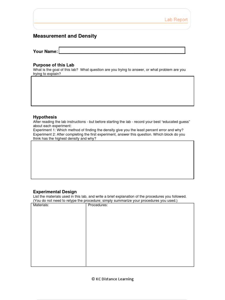 Unit 1 Vrtlab LabReport | PDF | Density | Experiment
