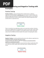 Positive Testing and Negative Testing With Examples