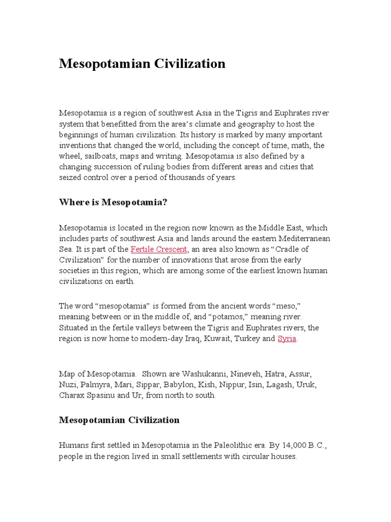 Overview of Mesopotamian Civilization | PDF | Babylonia | Mesopotamia