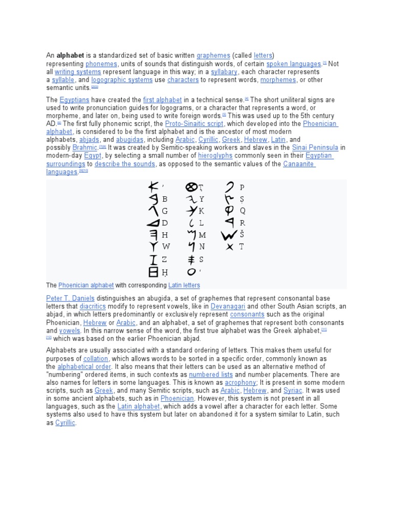 Phoenician Alphabet Latin Letters The With Corresponding PDF