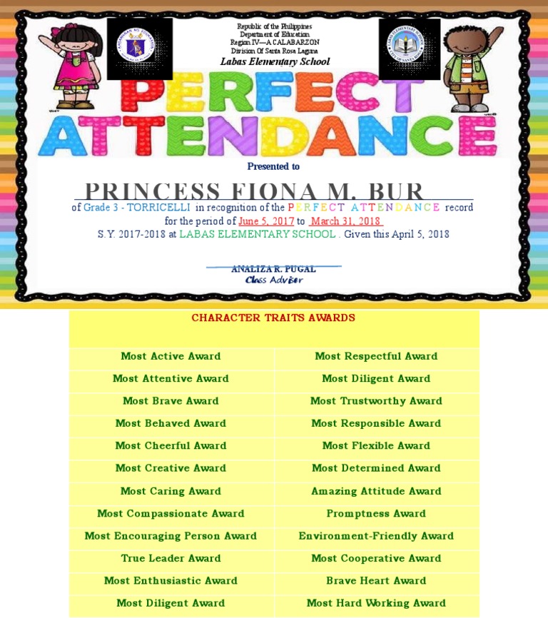 Perfect Attendance PDF