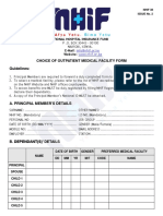 NHIF 38 Choice of Outpatient Medical Facility Form