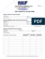 NHIF 8 Inpatient Hospital Claim Form