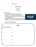 Grade 01 - Homework Kit