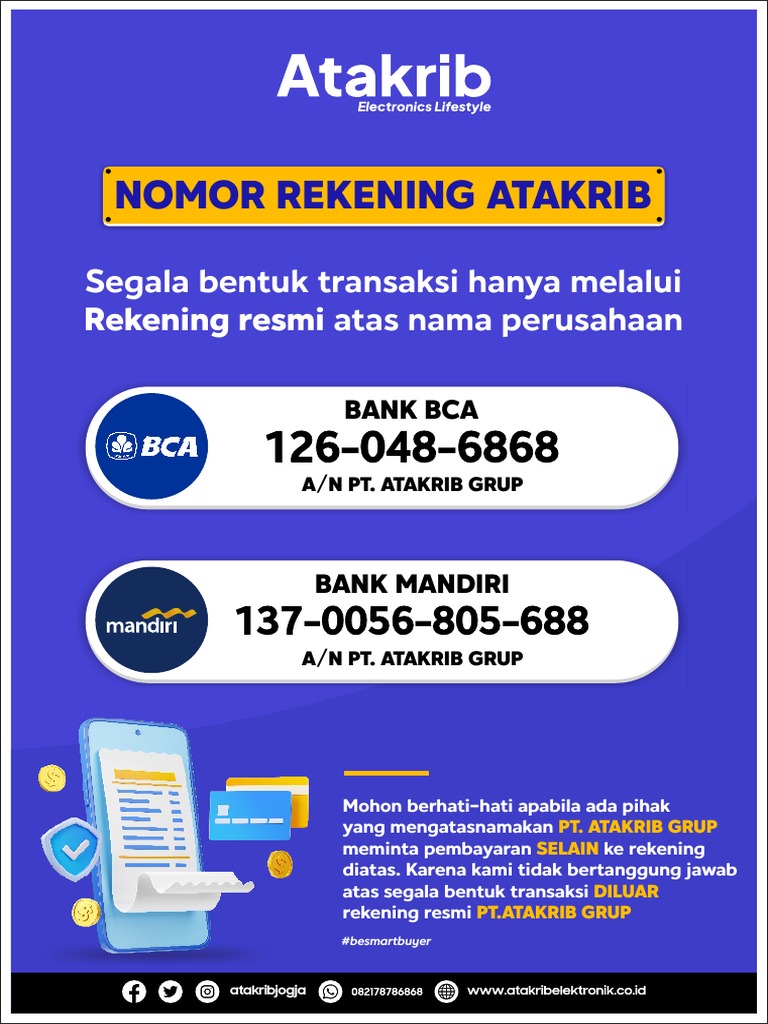 Rekening Resmi PT. Atakrib Grup | PDF
