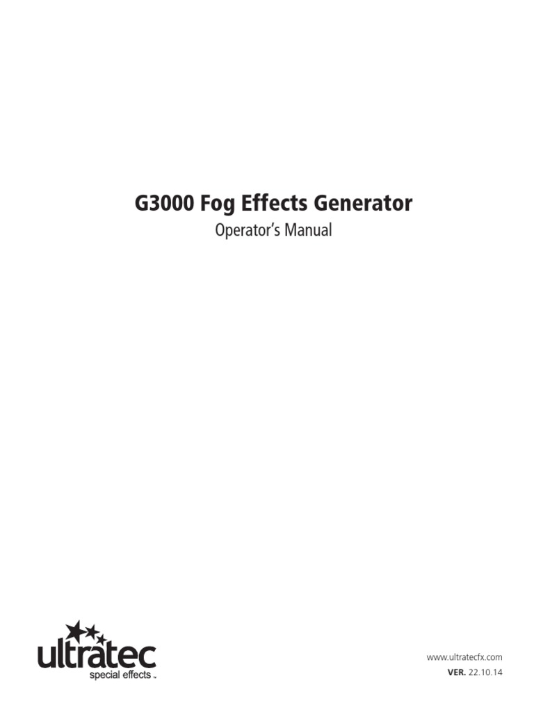 G3000 Fog Machine Operator Manual | PDF | Fog | Water