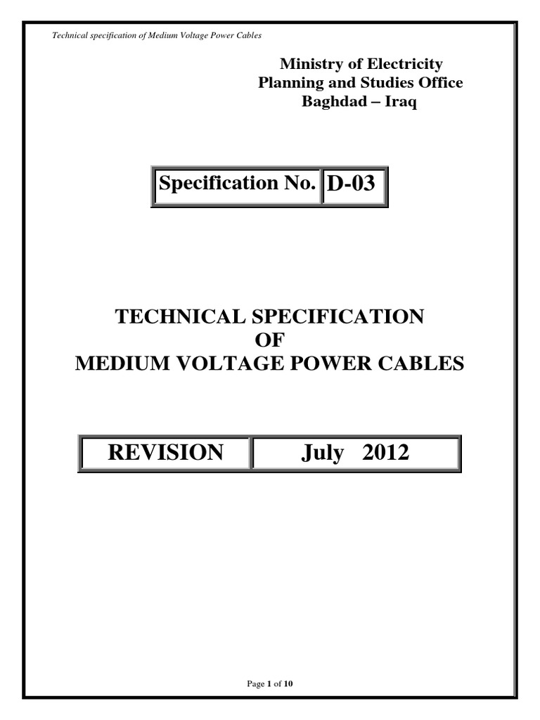 33kV Medium Voltage Cable Specifications | PDF | Insulator (Electricity ...