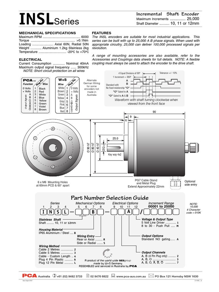 INSL Series Incremental Encoders | PDF | Electrical Connector | Electricity