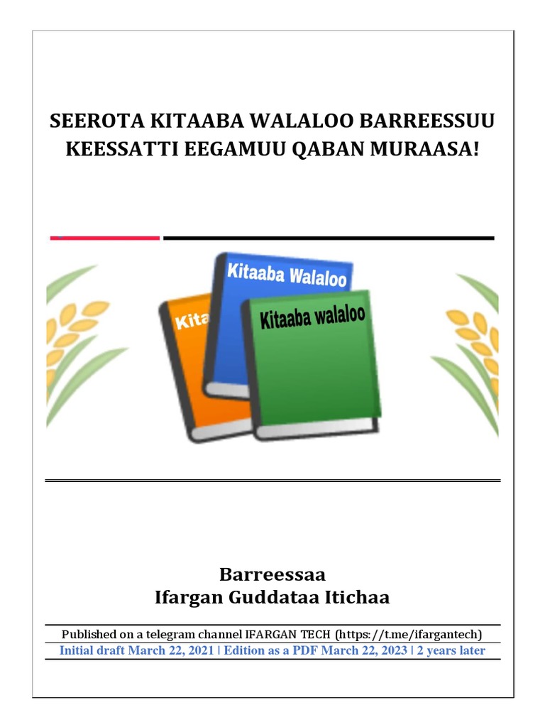 Seerota Kitaaba Walaloo Barreessuu Keessatti Eegamuu Qaban Muraasa PDF