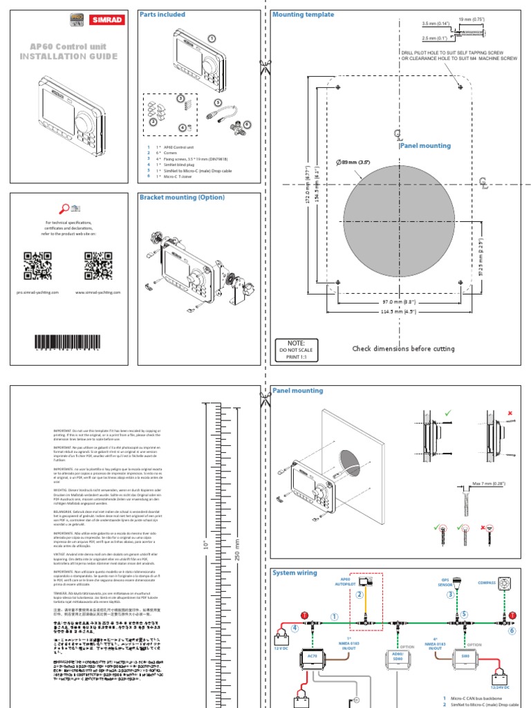 AP60 Control Unit Installation Guide: Parts Included Mounting Template ...
