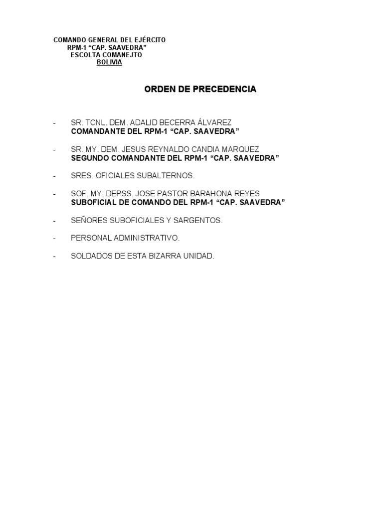 C. - Orden Precedencia | PDF