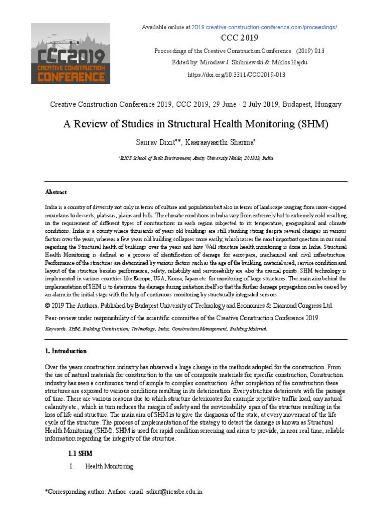 Review of Structural Health Monitoring | PDF | Science & Mathematics ...
