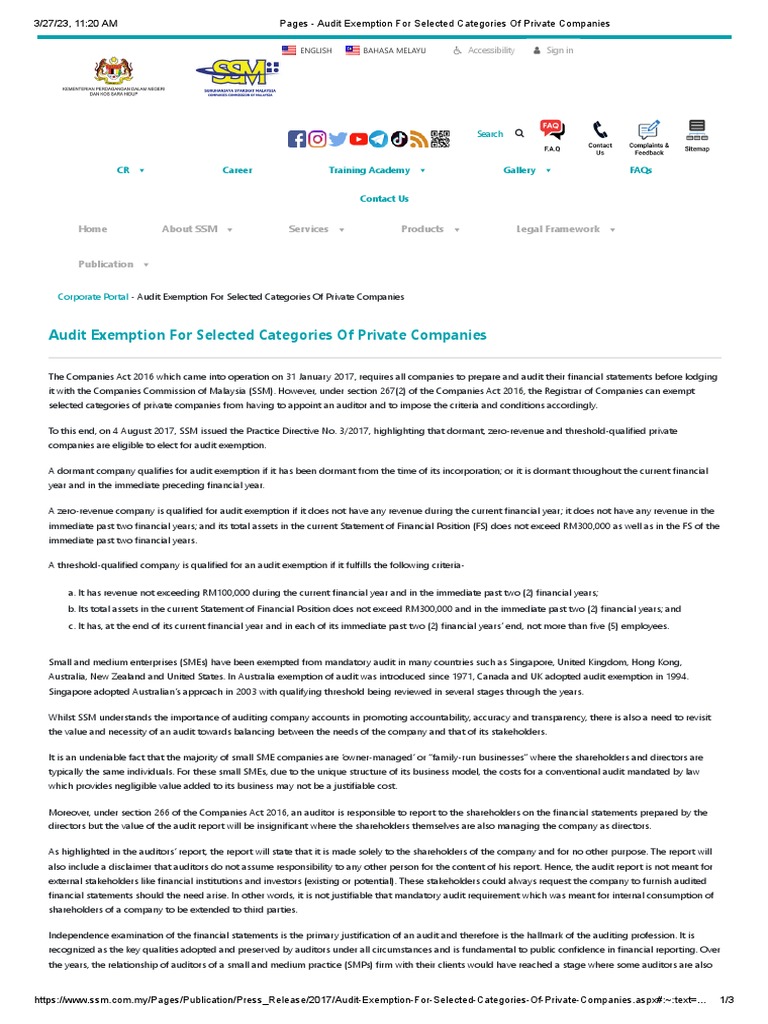 PD3Audit Exemption For Selected Categories of Private Companies PDF