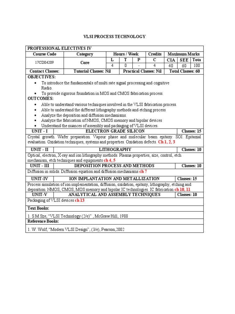 Vlsi Process Technology PDF