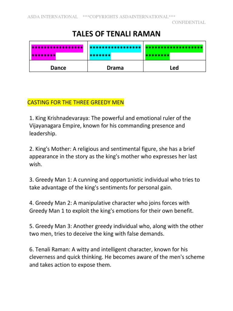 Tenali Raman: The Three Greedy Men | PDF | Dream