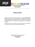 Formato CARTA DE REFERENCIA COMERCIAL