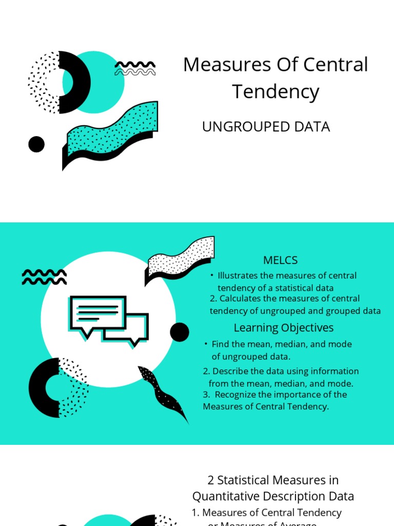 Measures of Central Tendency Ungrouped Data | PDF | Mean | Level Of ...