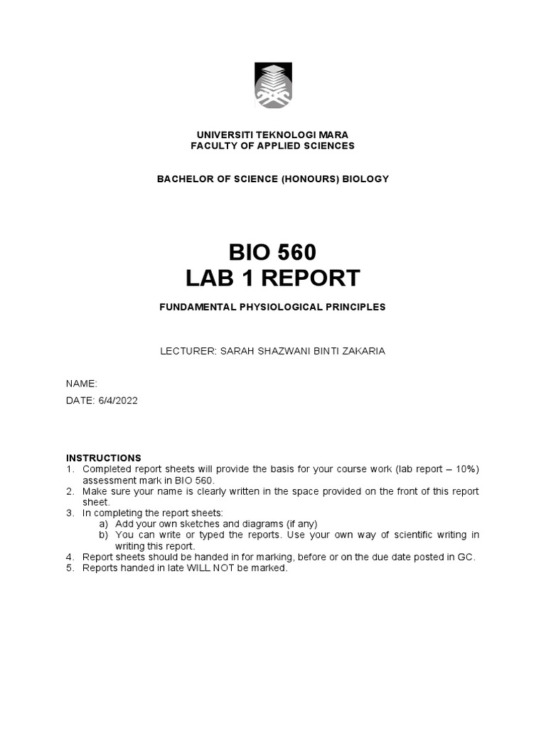 BIO560 Lab Report 1 (Discussion & Conclusion) PDF Ph Buffer Solution