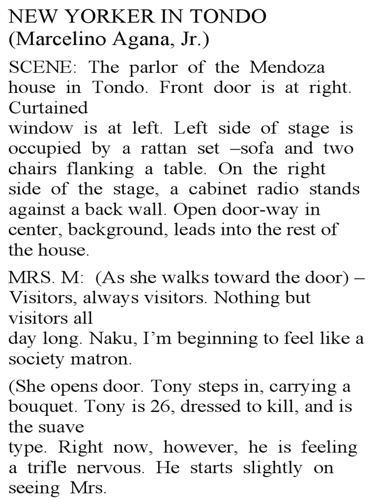 SCRIPT-NEW-YORKER-IN-TONDO Final Script | PDF | Mystery, Thriller ...