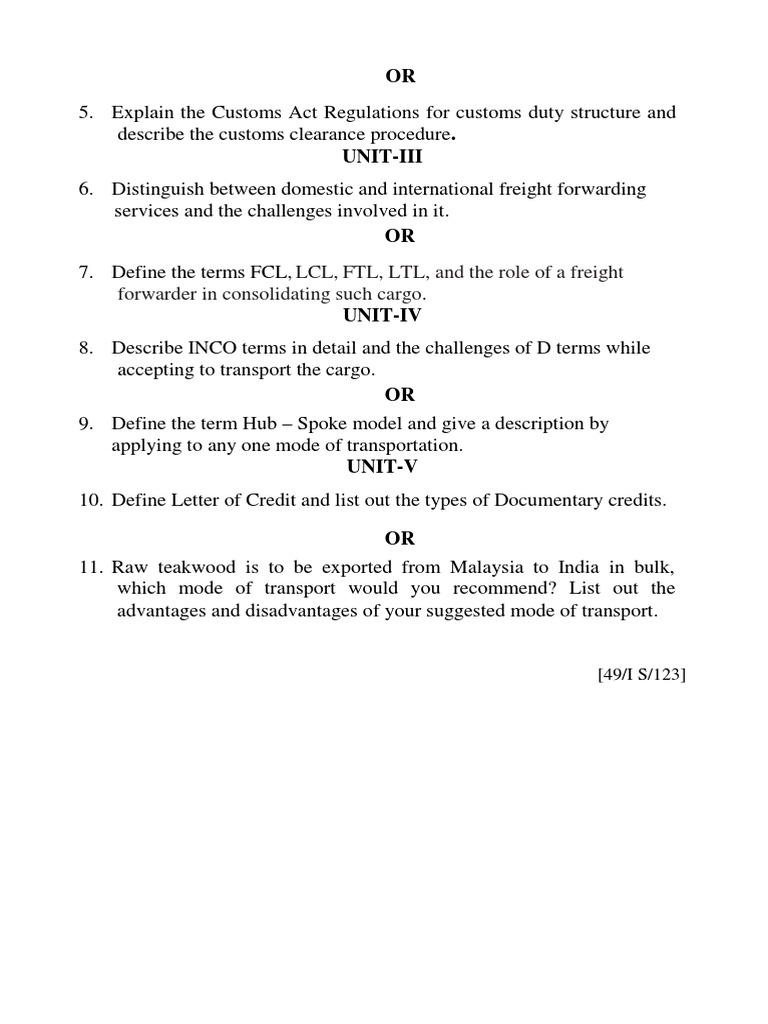 Freight Forwarding and Customs Procedures | PDF | Cargo | Transport