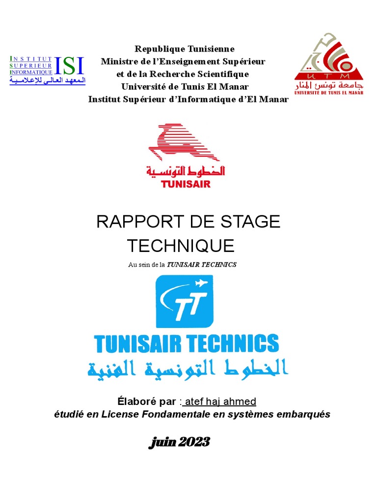 Rapport de Stage à Tunisair Technics | PDF