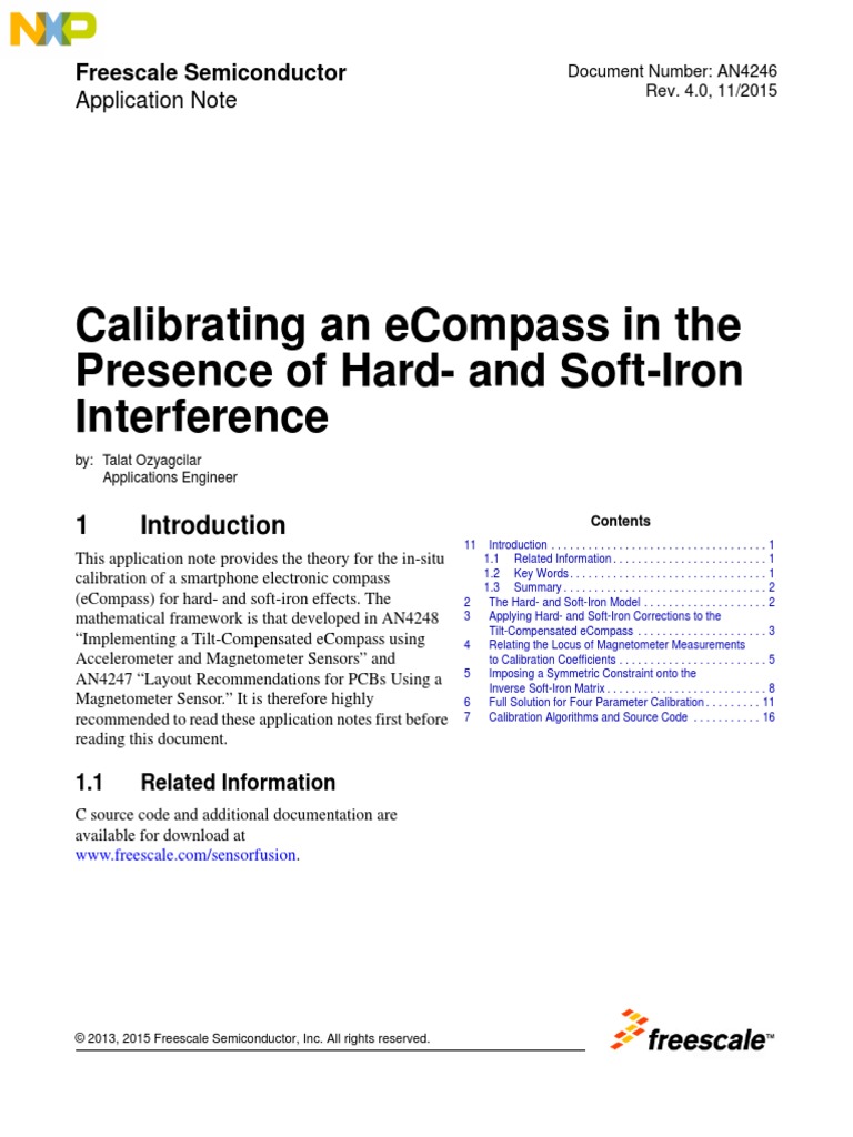 eCompass Calibration: Hard & Soft Iron Effects | PDF | Matrix ...