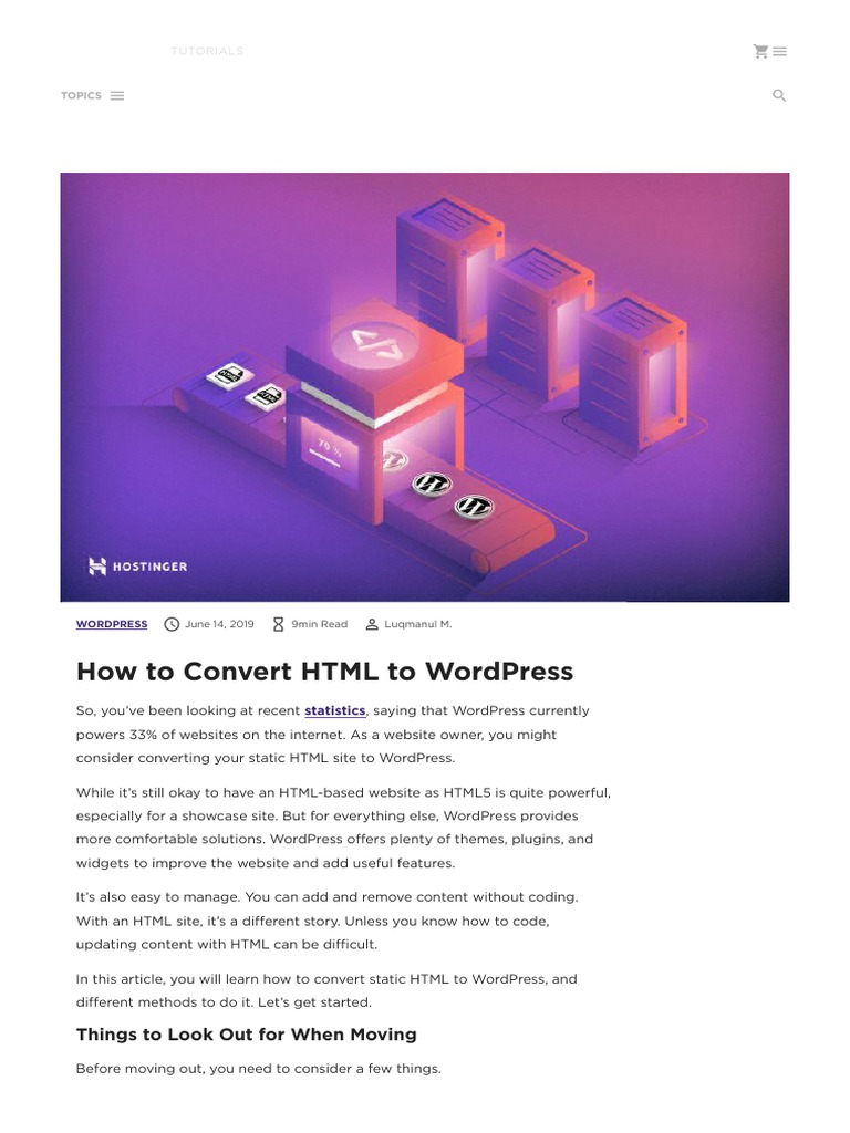 How to Convert HTML to WordPress (All Methods Covered) | PDF | Word ...