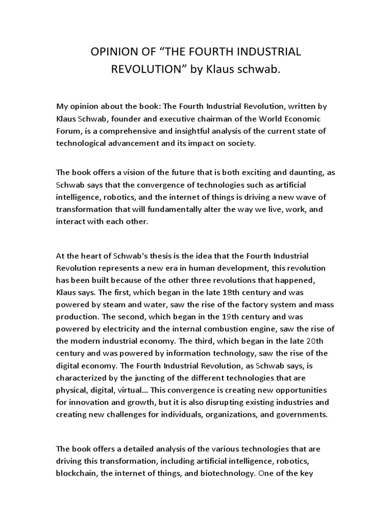 OPINION OF THW FOURTH INDUSTRIAL REVOLUTION BOOK (1) PDF Economies