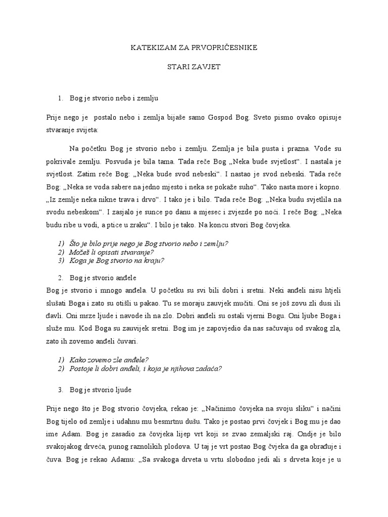 Katekizam Za Djecu 2 | PDF